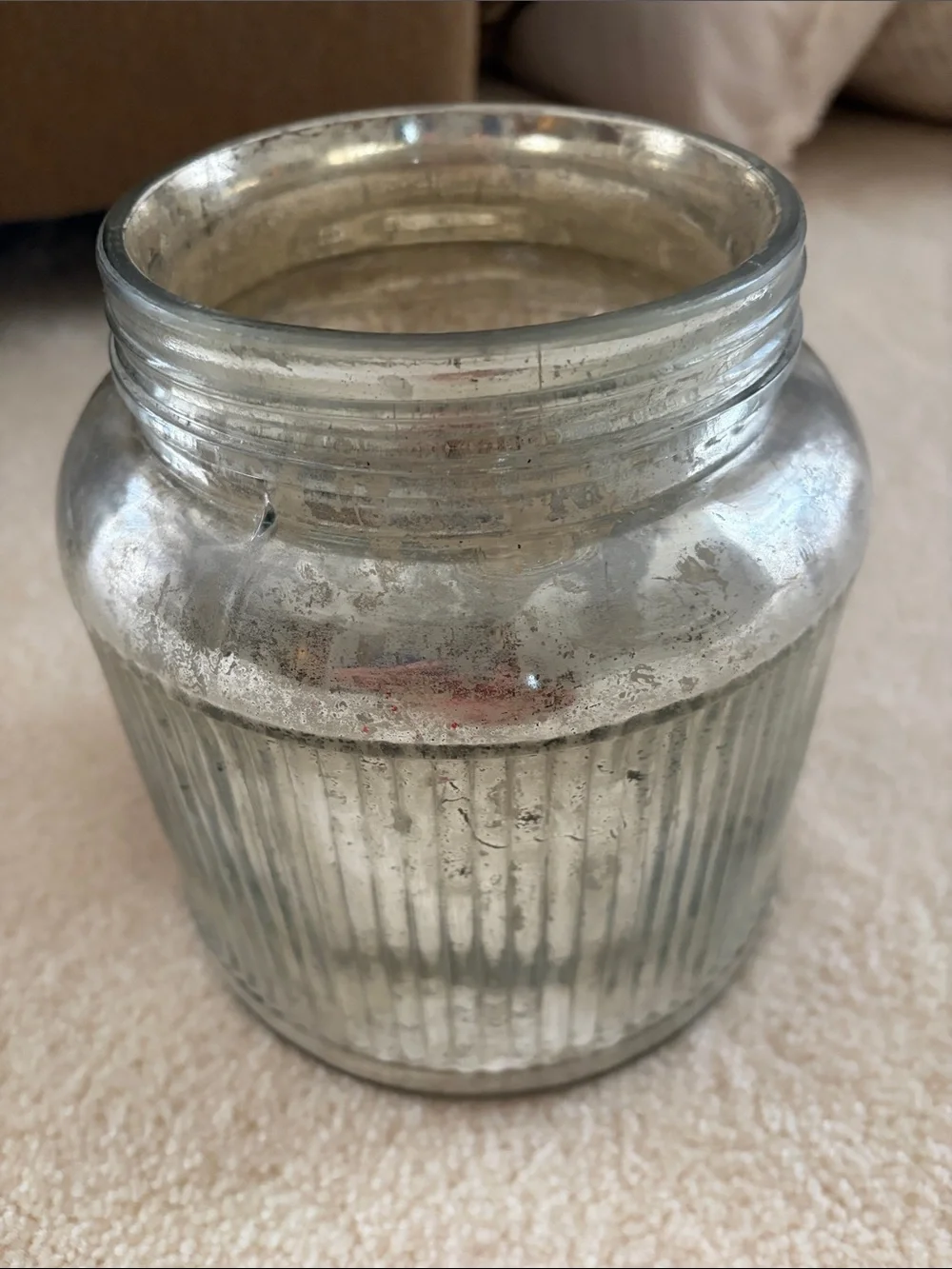 Pottery Barn Silver Mercury Glass Biscuit Jar Accent